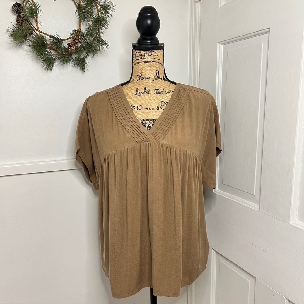Madewell Lusterweave Pintuck Top in Weathered Walnut